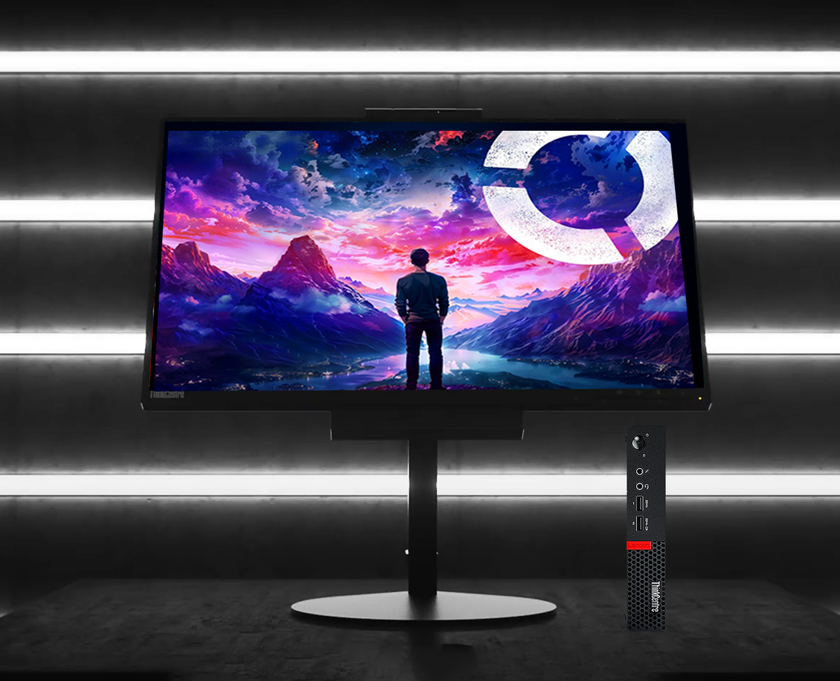 ¡Pack 2 en 1! Lenovo Thinkcentre M920Q + A17TIO22 / Core i5 8500t 2,1ghz / 8Gb ram / 500Gb / 21,5" FullHD / Webcam / Multimedia / Win 11 Pro ¡Ex-demo!