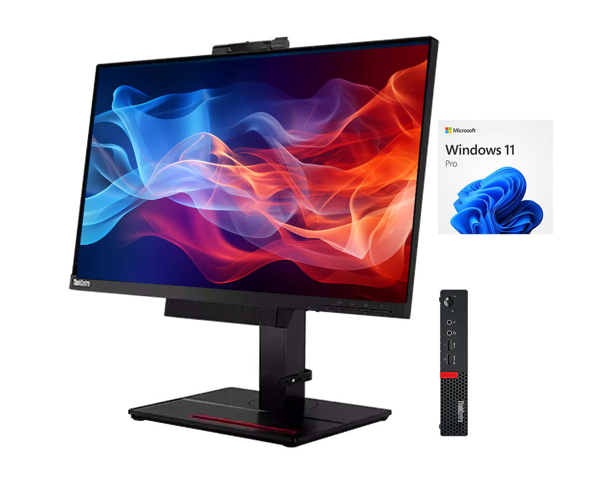 Lenovo ThinkCentre M920Q + A17TIO22 21.5” i5‑8500T, 8GB, 500GB, FHD, Webcam, ¡Ex-demo!!