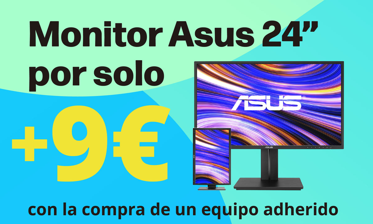 ¡Llévate un monitor ASUS de 24" por solo 9€ con estos equipos!