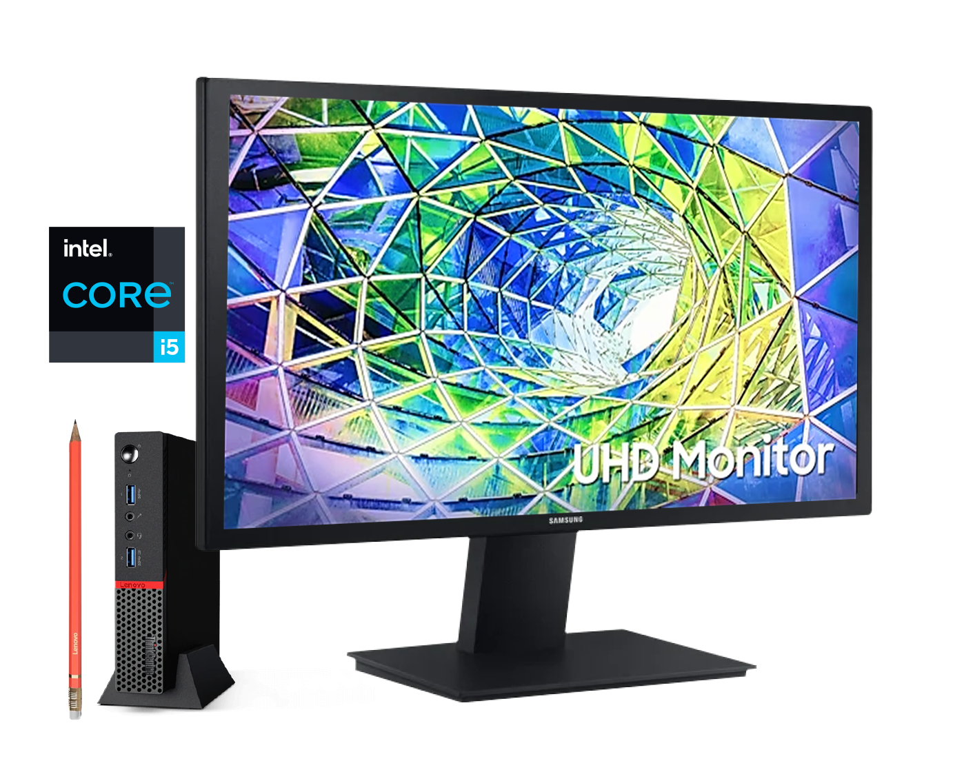 Pack Lenovo M700 + Samsung LS24A312 / Core I5 6400t 2,2ghz / 8Gb ram / 128Gb ssd+ 500Gb sata / 24" FULL HD / Win 10 Pro ¡Ex-demo! + Monitor ¡NUEVO!