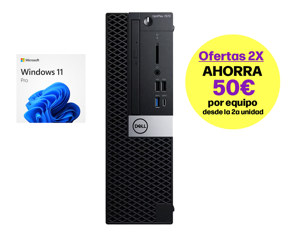 Dell Optiplex 7070 / Core i5 9500 3ghz / 8Gb ram / 256Gb ssd m.2 nvme / Usb 3.1 /  Win 11 Pro ¡Liquidación!