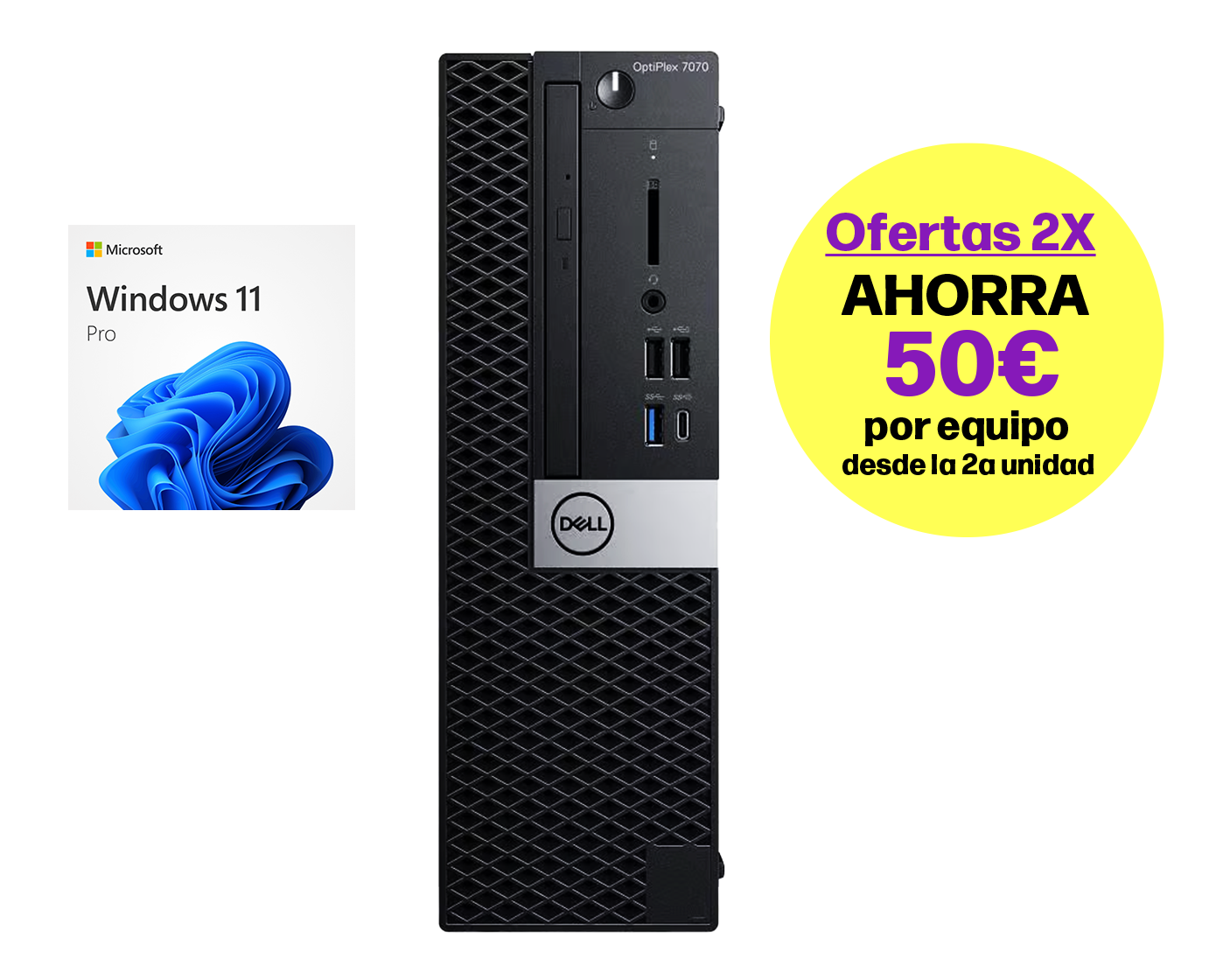 Dell Optiplex 7070 / Core i5 9500 3ghz / 8Gb ram / 256Gb ssd m.2 nvme / Usb 3.1 /  Win 11 Pro ¡Liquidación!