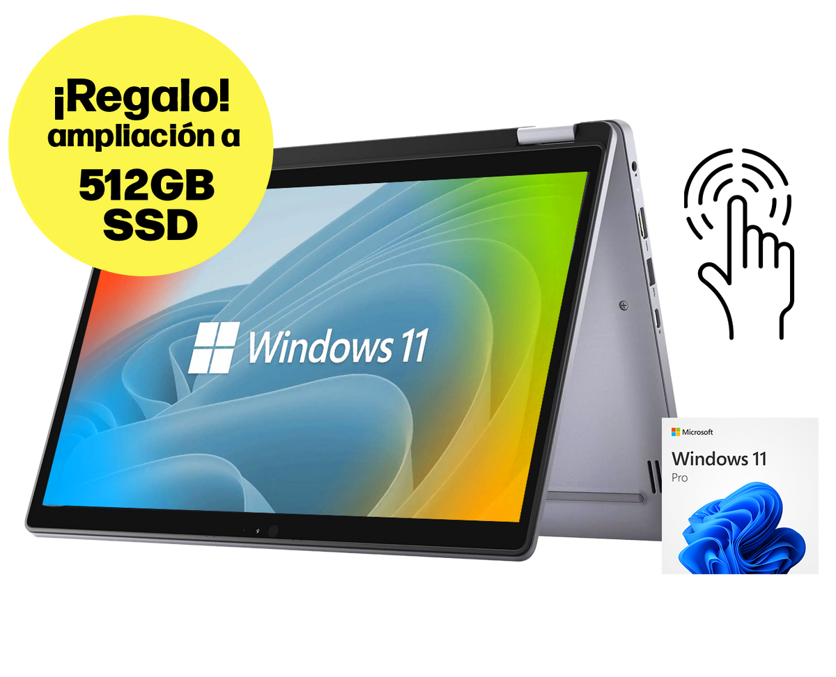 Dell Latitude 3310 2in1 ¡REGALO AMPLIACIÓN 512GB SSD! / Core i5 8265u 1,6ghz / 8Gb ram / 256Gb ssd m.2 / 13" FullHd Táctil / Win 11 Pro / ¡Liquidación!