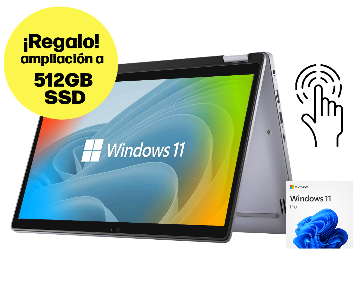 Dell Latitude 3310 2in1 ¡REGALO AMPLIACIÓN 512GB SSD! / Core i5 8265u 1,6ghz / 8Gb ram / 256Gb ssd m.2 / 13" FullHd Táctil / Win 11 Pro / ¡Liquidación!