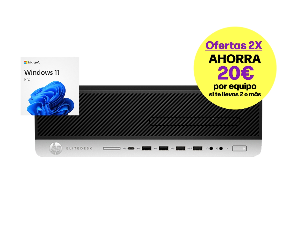 HP Elitedesk 800 G5 / Core i3 9100 3,6ghz / 8Gb ram / 500Gb / Win 11 Pro / ¡Liquidación!