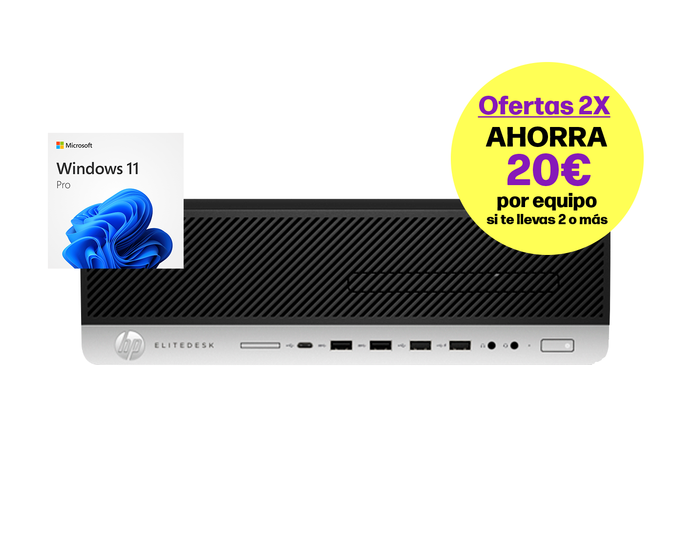 HP Elitedesk 800 G5 / Core i3 9100 3,6ghz / 8Gb ram / 500Gb / Win 11 Pro / ¡Liquidación!