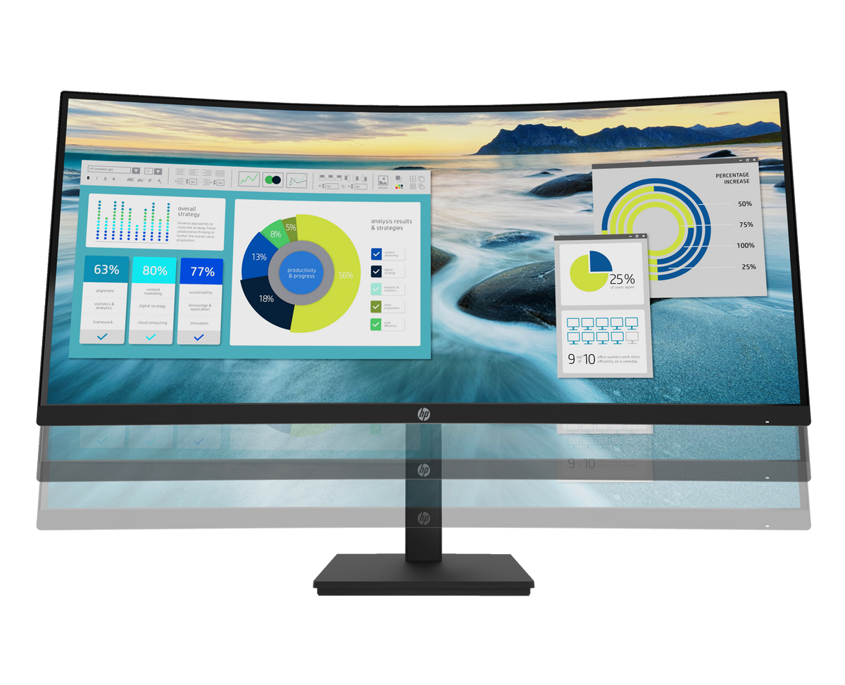 HP P34HCG4 / 34"W Pantalla curva / HDMI / Display Port / Regulable en altura ¡Ex-demo!