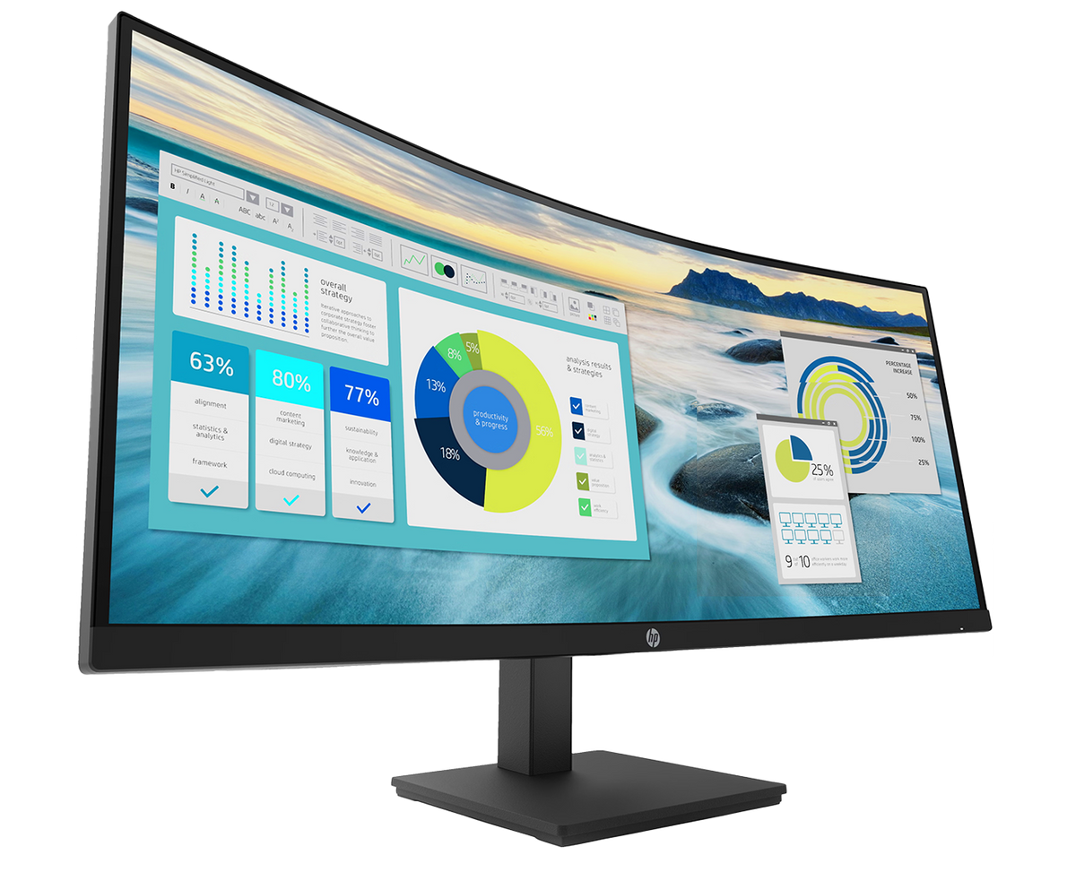 HP P34HCG4 / 34"W Pantalla curva / HDMI / Display Port / Regulable en altura ¡Ex-demo!