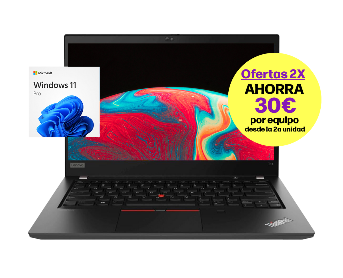 Lenovo Thinkpad T14 Gen1 / Core i5 10310u 1,7ghz / 16Gb ram / 256Gb ssd m.2 / 14" FullHD / Win 11 Pro / ¡Liquidación!