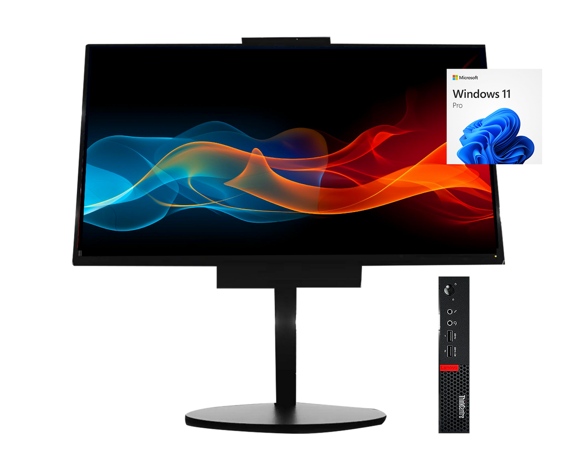 Lenovo ThinkCentre M920Q + A17TIO22 21.5” i5‑8500T, 8GB, 500GB sata, FHD, Webcam, ¡Liquidación!
