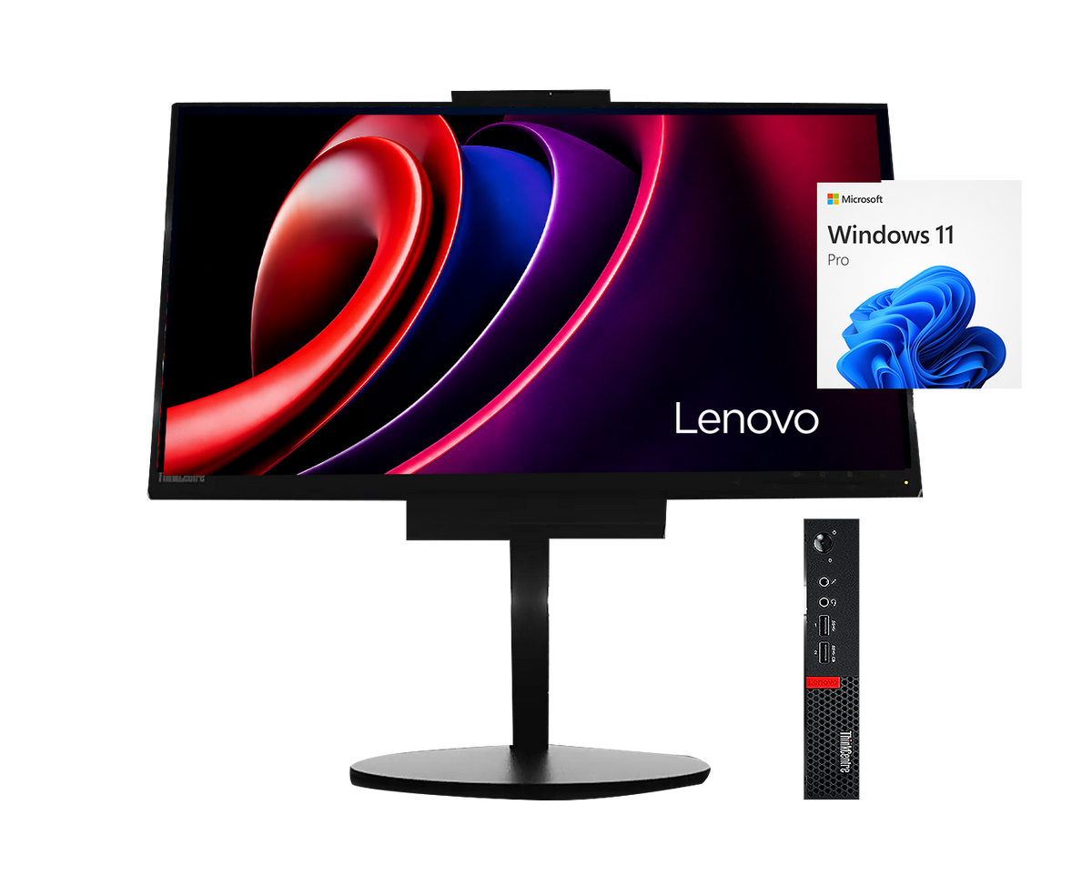 Lenovo Thinkcentre M920Q + monitor A17TIO22 i5‑8500T, 8GB, SSD 256GB, 22” FHD, Webcam, ¡Ex‑demo!