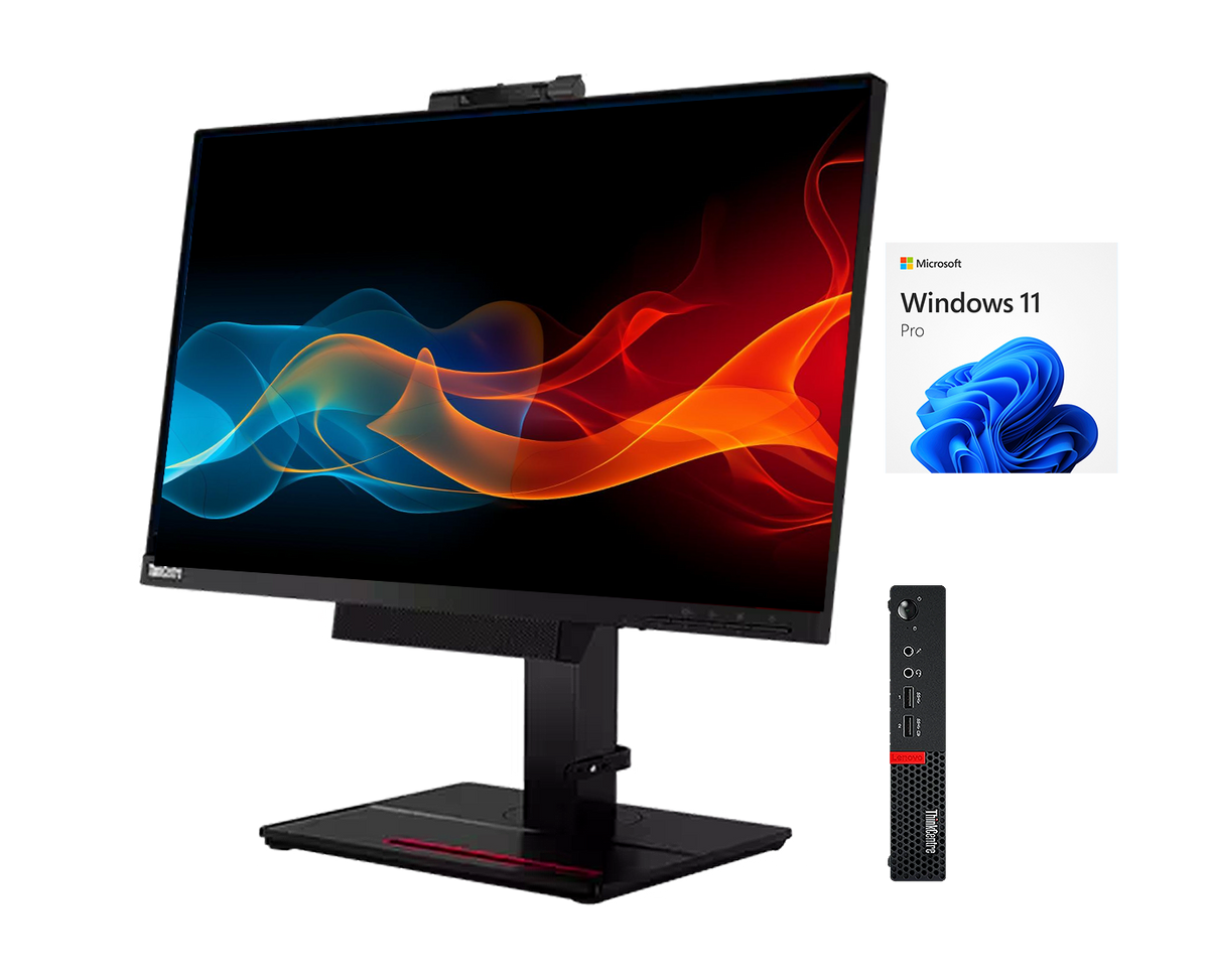 Lenovo ThinkCentre M920Q + A17TIO22 21.5” i5‑8500T, 8GB, 500GB, FHD, Webcam, ¡Liquidación!