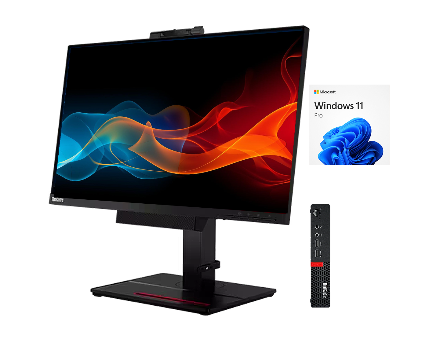 Lenovo ThinkCentre M920Q + A17TIO22 21.5” i5‑8500T, 8GB, 500GB, FHD, Webcam, ¡Liquidación!