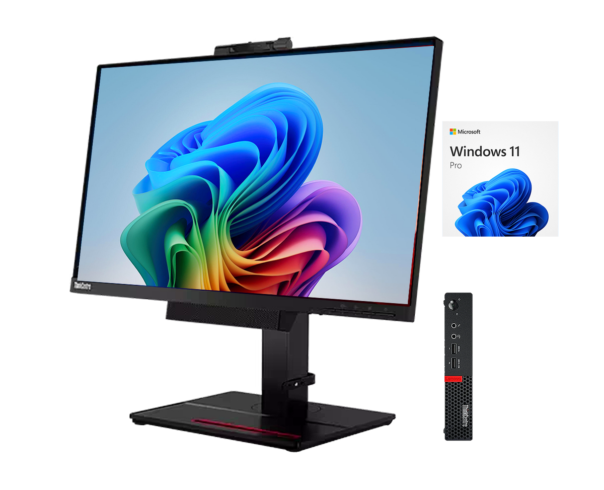 Lenovo ThinkCentre M920Q + A17TIO22 21.5” i5‑8500T, 8GB, 500GB, FHD, Webcam, ¡Ex-demo!!