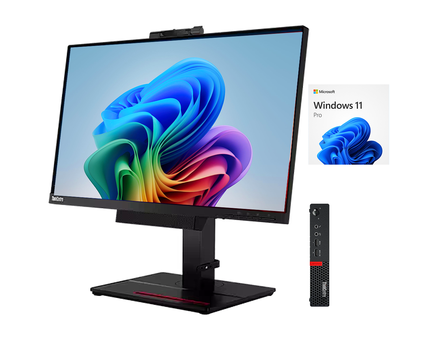 Lenovo ThinkCentre M920Q + A17TIO22 21.5” i5‑8500T, 8GB, 500GB sata, FHD, Webcam, ¡Liquidación!