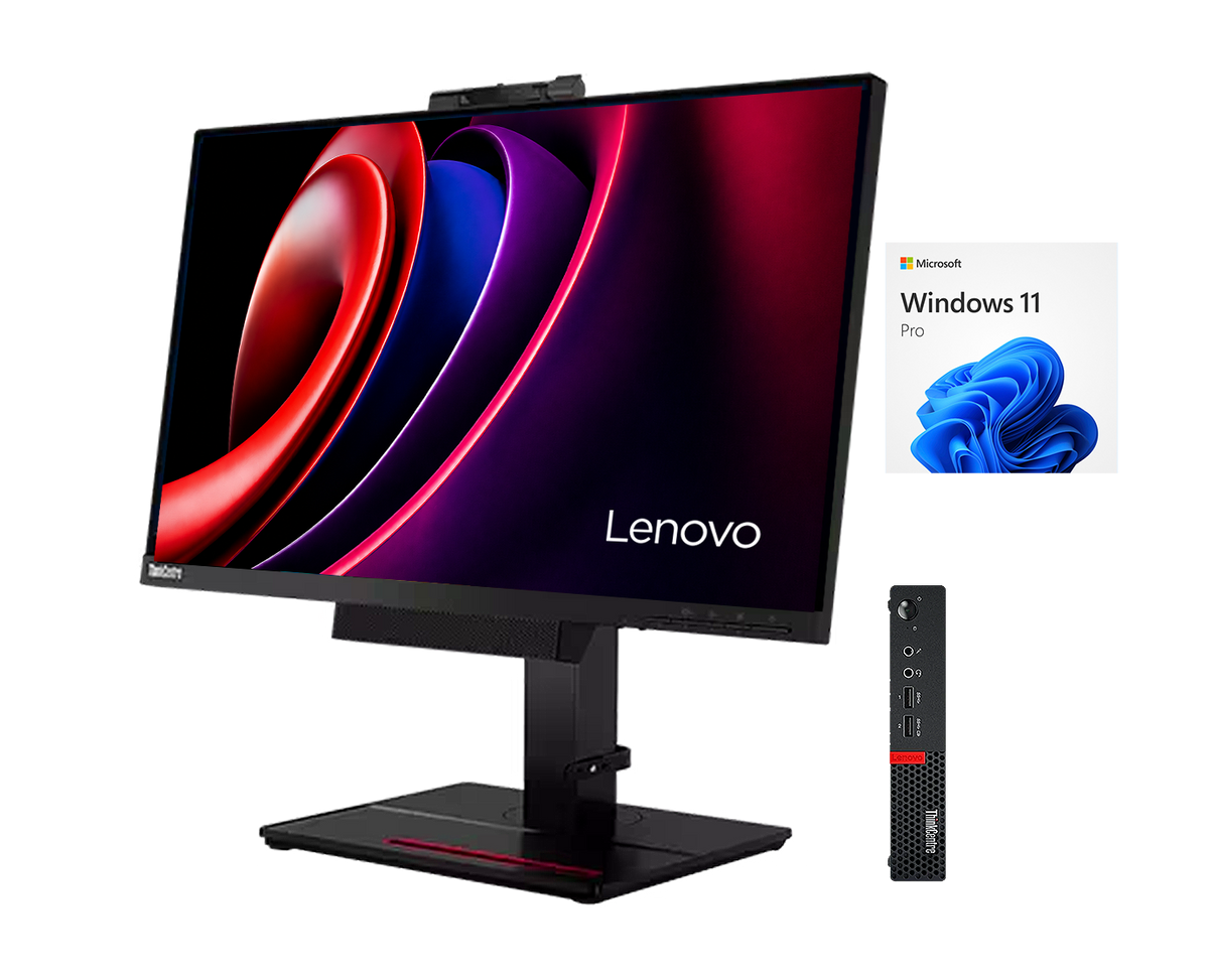 Lenovo Thinkcentre M920Q + monitor A17TIO22 i5‑8500T, 8GB, SSD 256GB, 22” FHD, Webcam, ¡Ex‑demo!