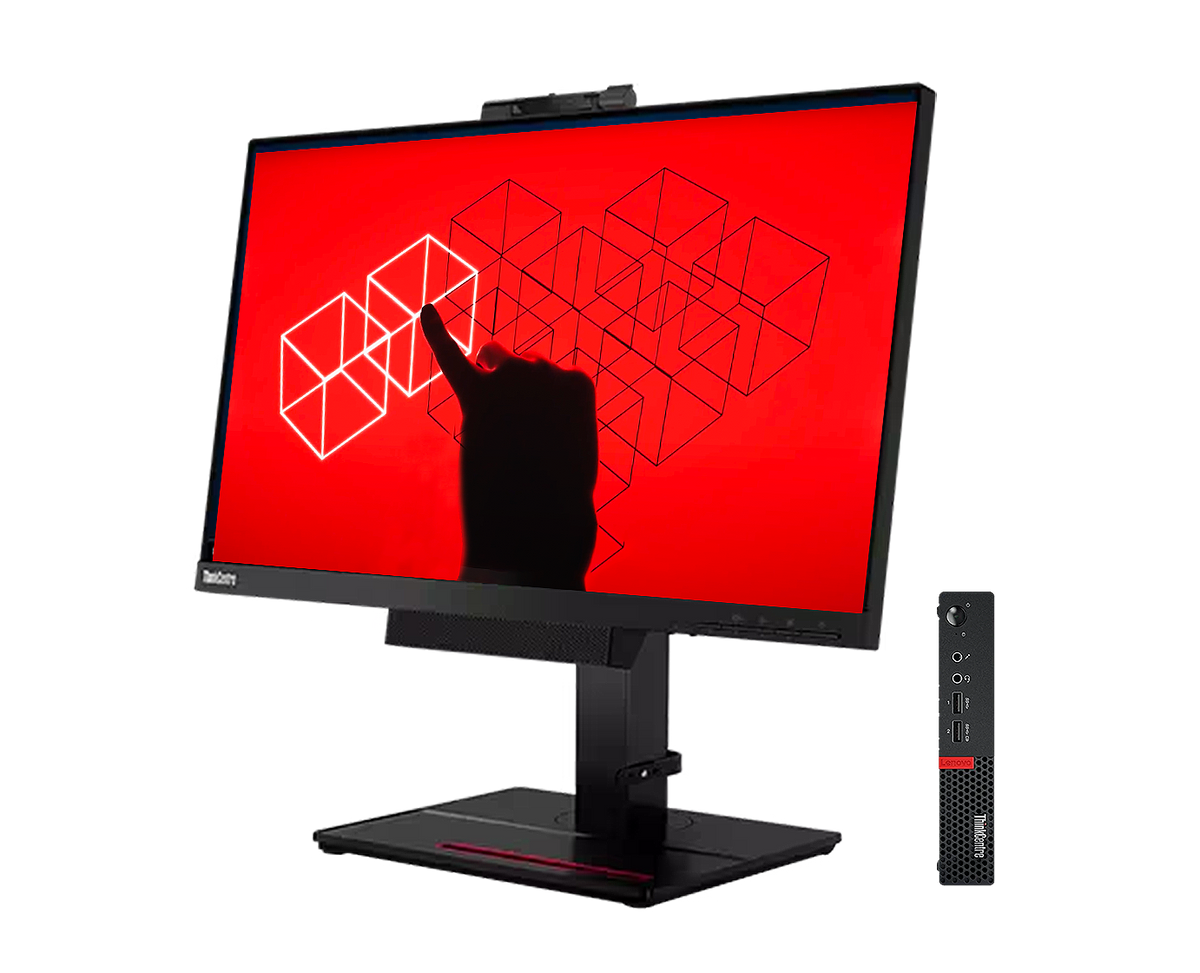 ¡Pack 2 en 1! Lenovo Thinkcentre M920Q + A17TIO22 / Core i5 8500t 2,1ghz / 8Gb ram / 128Gb ssd m.2 / 21,5" FullHd / Webcam / Multimedia / Win 11 Pro ¡Ex-demo!