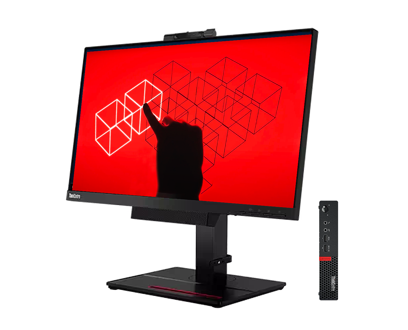 ¡Pack 2 en 1! Lenovo Thinkcentre M920Q + A17TIO22 / Core i5 8500t 2,1ghz / 8Gb ram / 128Gb ssd m.2 / 21,5" FullHd / Webcam / Multimedia / Win 11 Pro ¡Ex-demo!
