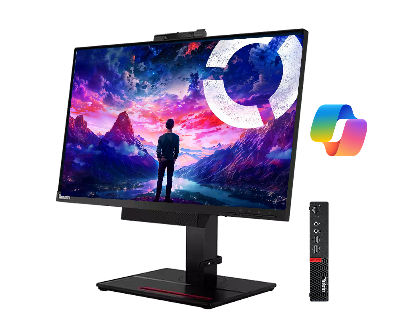 ¡Pack 2 en 1! Lenovo Thinkcentre M920Q + A17TIO22 / Core i5 8500t 2,1ghz / 8Gb ram / 500Gb / 21,5" FullHD / Webcam / Multimedia / Win 11 Pro ¡Ex-demo!