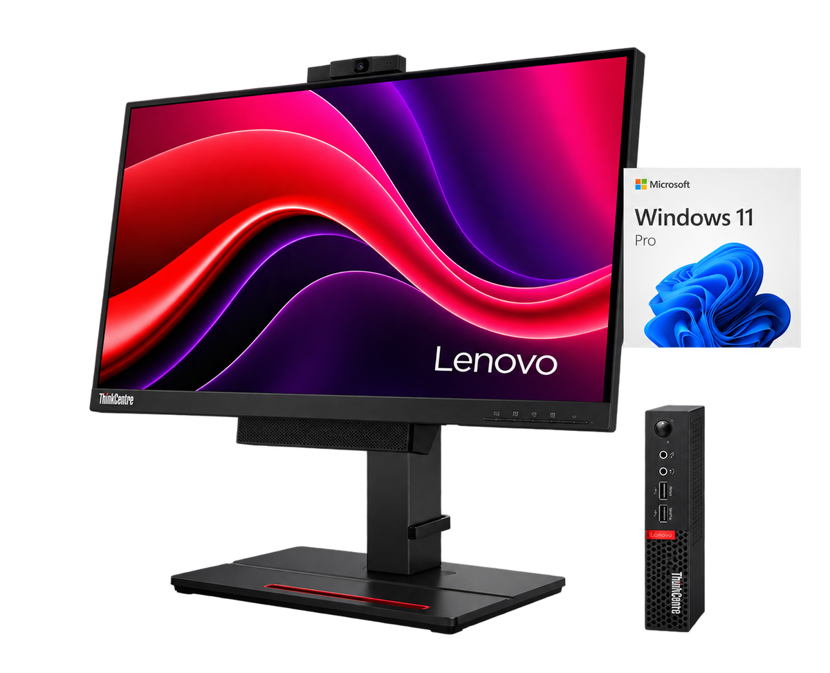 Lenovo ThinkCentre M920Q + A17TIO22 21.5” i5‑8500T, 8GB, 500GB sata, FHD, Webcam, ¡Liquidación!