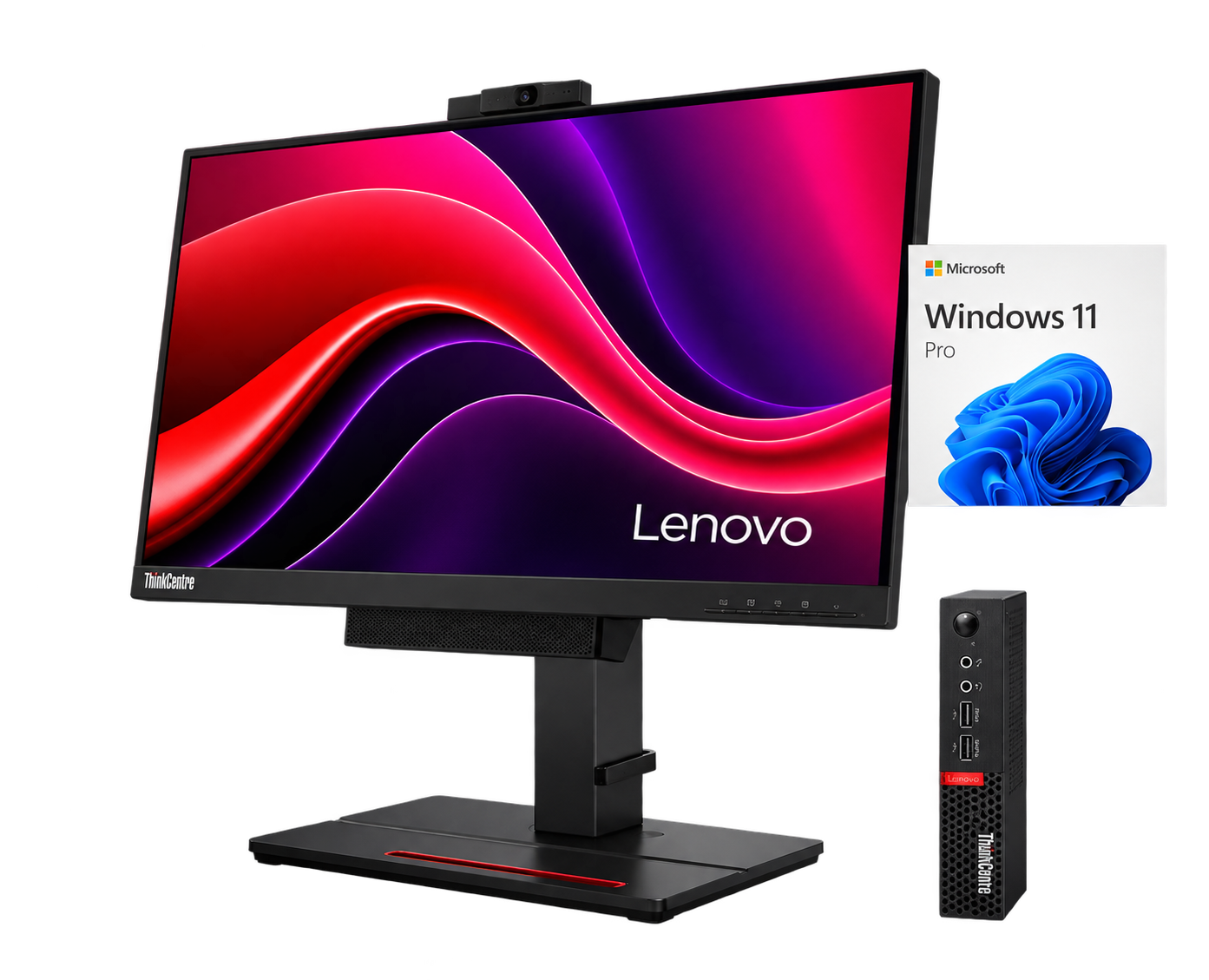 Lenovo ThinkCentre M920Q + A17TIO22 21.5” i5‑8500T, 8GB, 500GB sata, FHD, Webcam, ¡Liquidación!