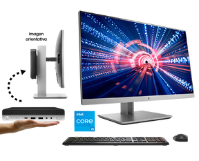 Pack HP Prodesk 600 G5 + Elitedisplay E233 / Core i5 9500t 2,2ghz / 8Gb de ram / 256Gb ssd m.2 nvme / 23" FullHD / Wifi / Win 11 Pro ¡Ex-demo!