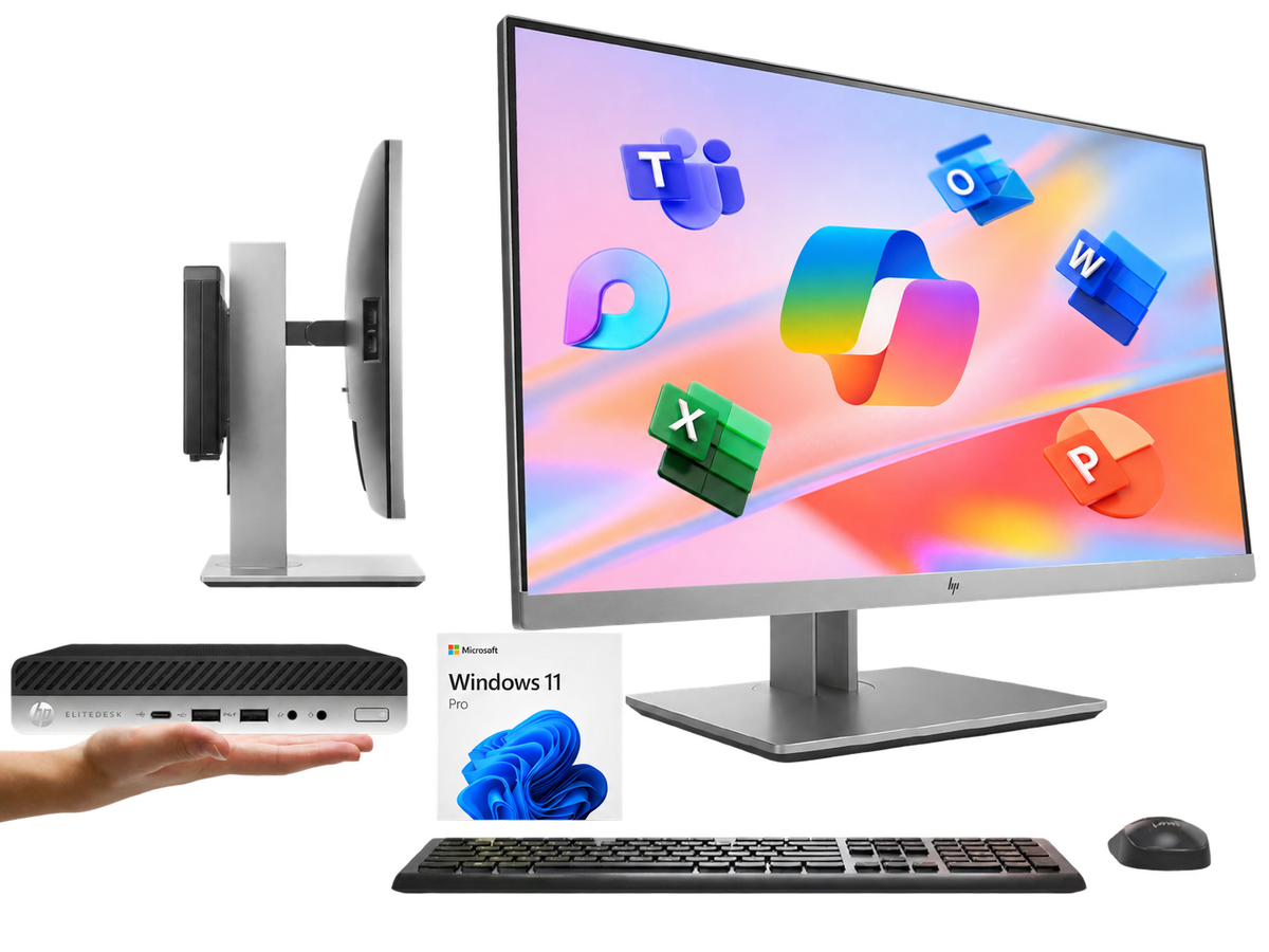 HP ProDesk 600 G5 + EliteDisplay E233, i5‑9500T, 8 GB RAM, SSD 256GB, 23” FHD, WiFi, ¡Ex‑demo!