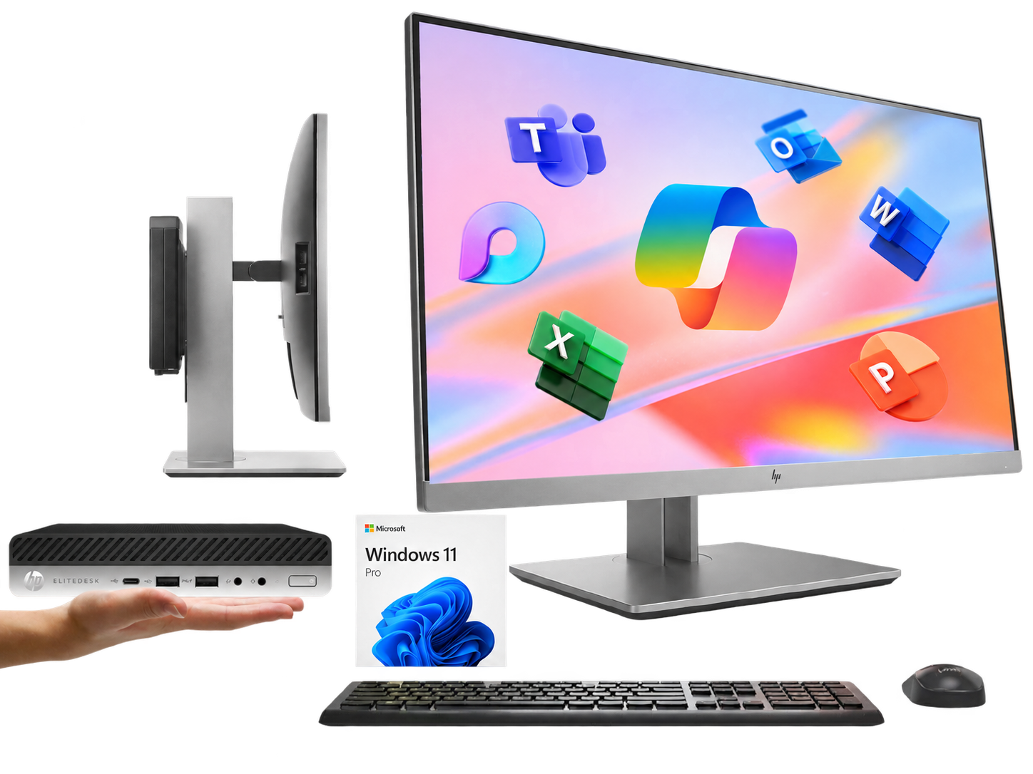 HP ProDesk 600 G5 + EliteDisplay E233, i5‑9500T, 8 GB RAM, SSD 256GB, 23” FHD, WiFi, ¡Ex‑demo!