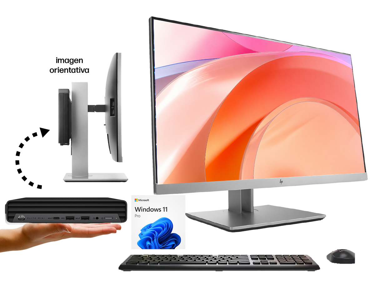 HP ProDesk 600 G6 + EliteDisplay E233 23” i5‑10500T, 8GB, SSD 256GB NVMe, Wifi, FHD, ¡Liquidación!