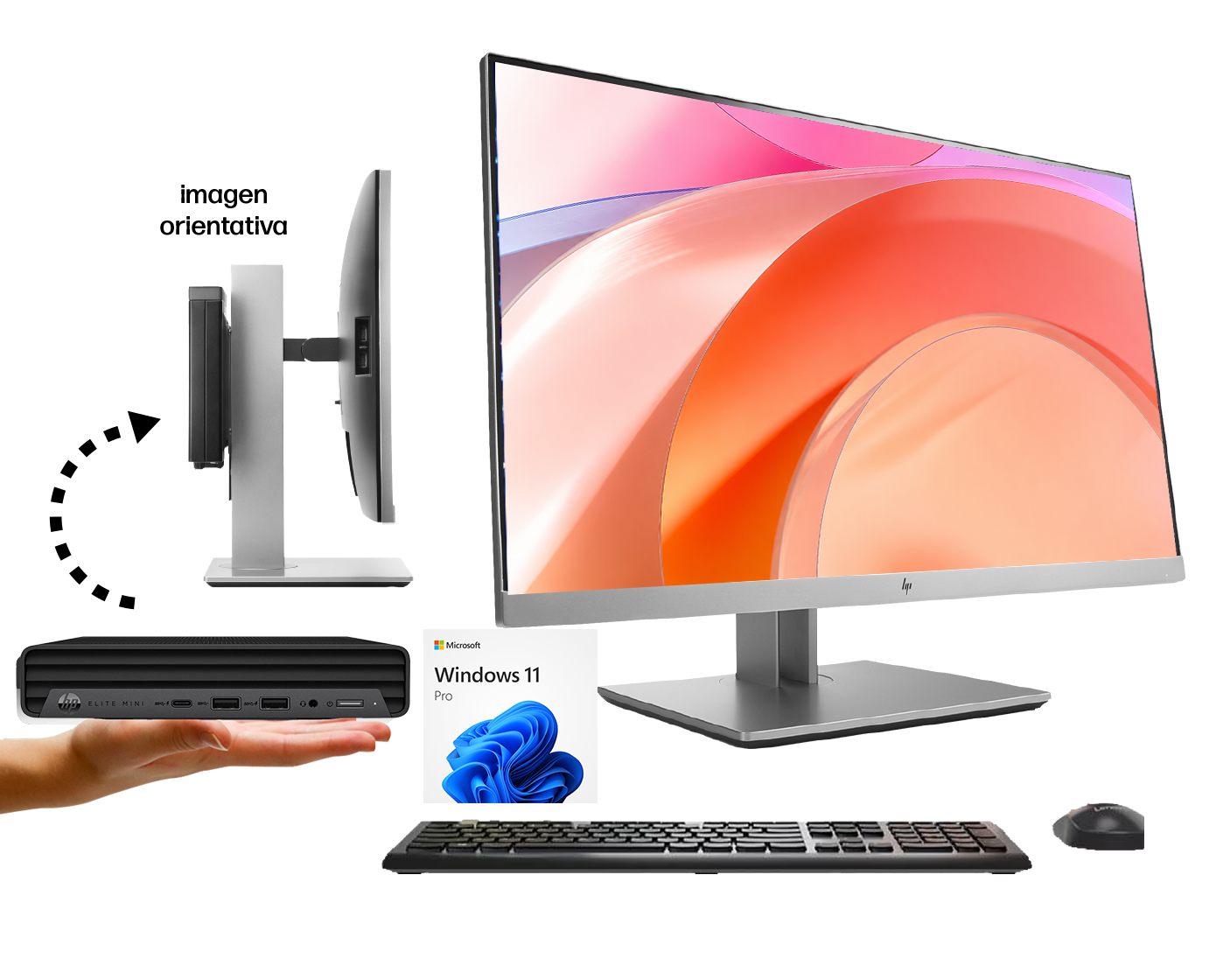 HP ProDesk 600 G6 + EliteDisplay E233 23” i5‑10500T, 8GB, SSD 256GB NVMe, Wifi, FHD, ¡Liquidación!