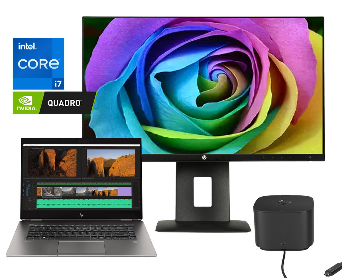 Of. Móvil HP Zbook 15 G5 + Z23n G2 / Core i7 8850h 2,6ghz / 16Gb ram / 512Gb ssd m.2 nvme / Nvidia Quadro P1000 4Gb / 15" FullHd / Monitor Externo 23" FullHD / Dock 230W / Win 11 Pro ¡Liquidación!