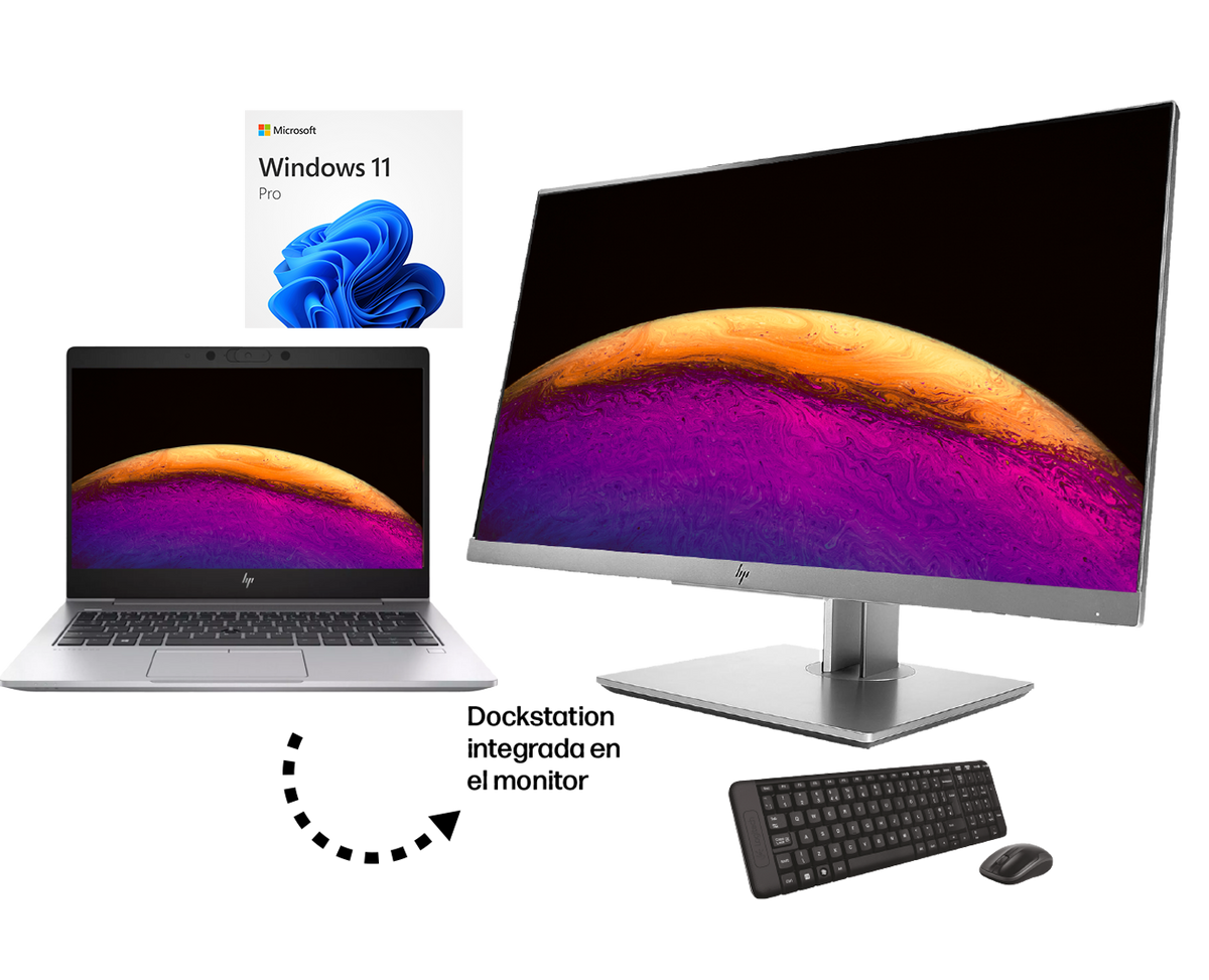 HP Elitebook 830 G8 + Elitedisplay E243D / Core i5 1145g7 2,6ghz / 16Gb ram / 256Gb ssd / Conexión 4G / 13" FullHd / Win 11 Pro ¡Liquidación!