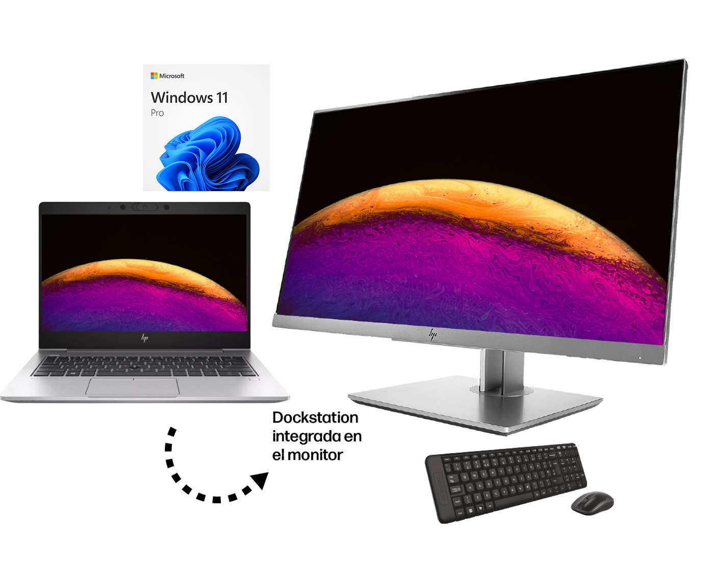 HP Elitebook 830 G8 + Elitedisplay E243D / Core i5 1145g7 2,6ghz / 16Gb ram / 256Gb ssd / Conexión 4G / 13" FullHd / Win 11 Pro ¡Liquidación!