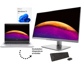 HP Elitebook 830 G8 + Elitedisplay E243D / Core i5 1145g7 2,6ghz / 16Gb ram / 256Gb ssd / Conexión 4G / 13" FullHd / Win 11 Pro ¡Liquidación!