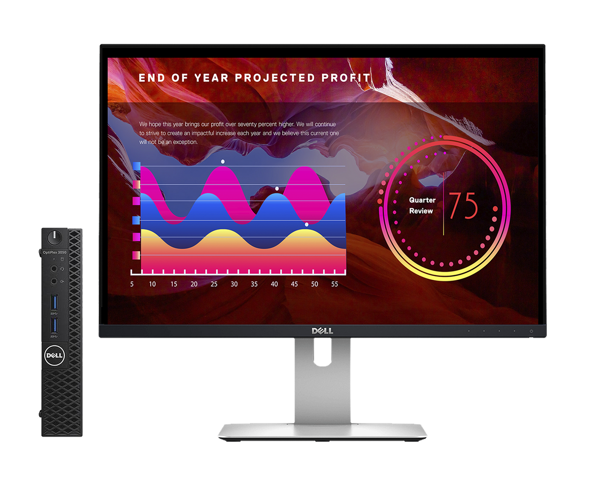 Pack Dell Optiplex 3050 + U2415 / Core I5 7500t 2,7ghz / 16Gb ram / 128Gb ssd + 500Gb / usdt / 24" superior a FullHD / Win 10 Pro ¡Ex-demo!