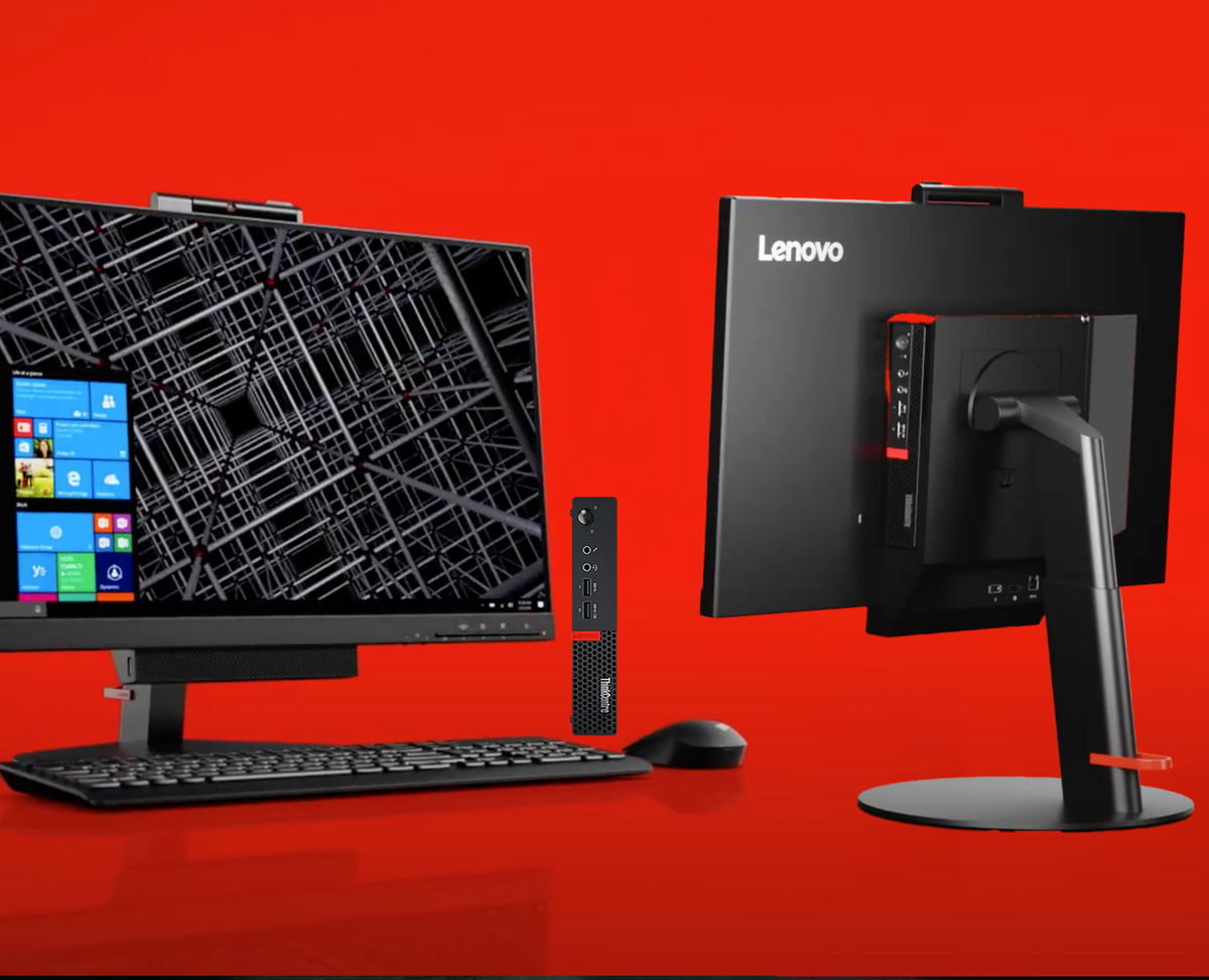 ¡Pack 2 en 1! Lenovo Thinkcentre M920Q + A17TIO22 / Core i5 8500t 2,1ghz / 8Gb ram / 512Gb ssd m.2 / 21,5" FullHd / Webcam / Multimedia / Win 11 Pro ¡Ex-demo!