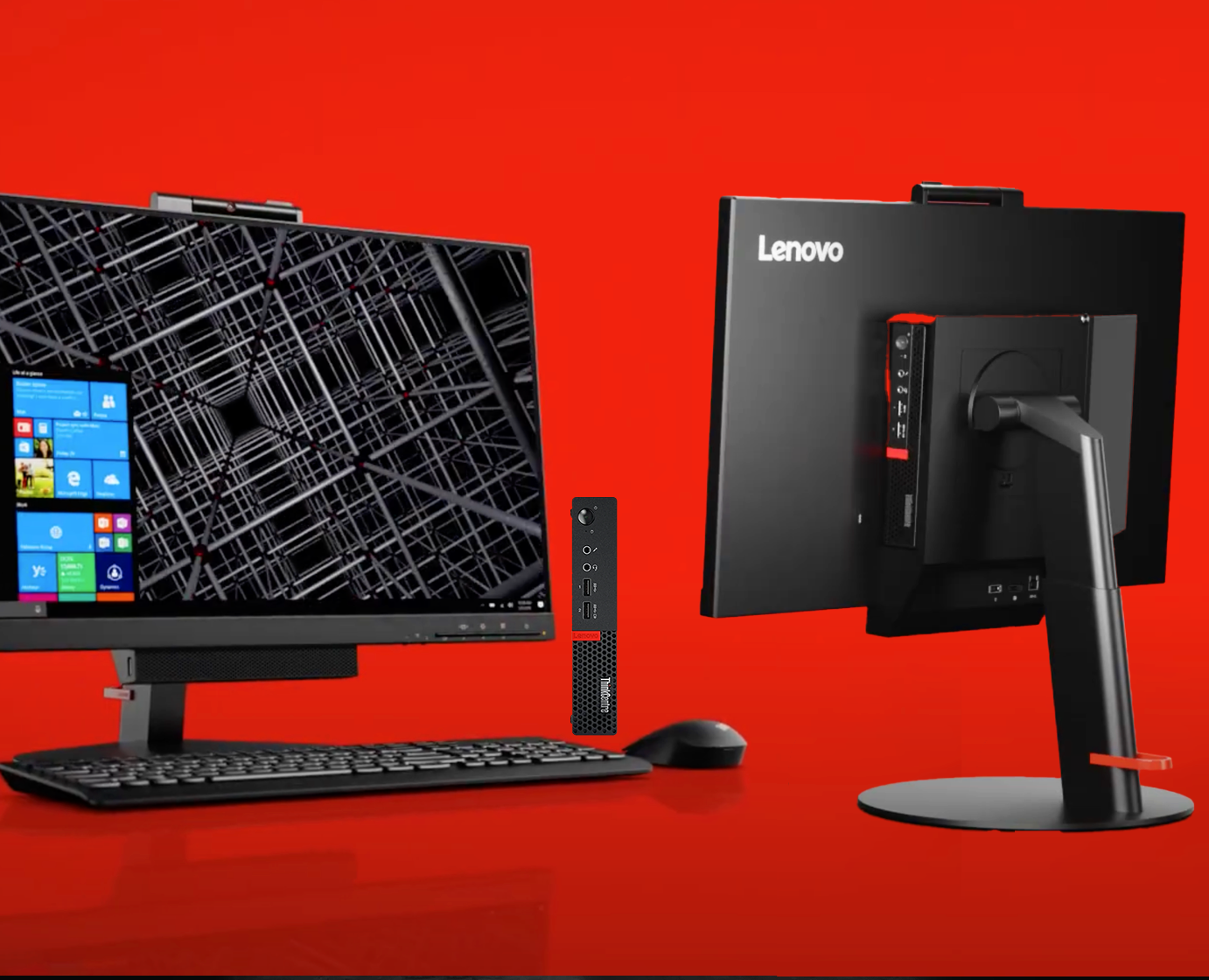 ¡Pack 2 en 1! Lenovo Thinkcentre M920Q + A17TIO22 / Core i5 8500t 2,1ghz / 8Gb ram / 128Gb ssd m.2 / 21,5" FullHd / Webcam / Multimedia / Win 11 Pro ¡Ex-demo!
