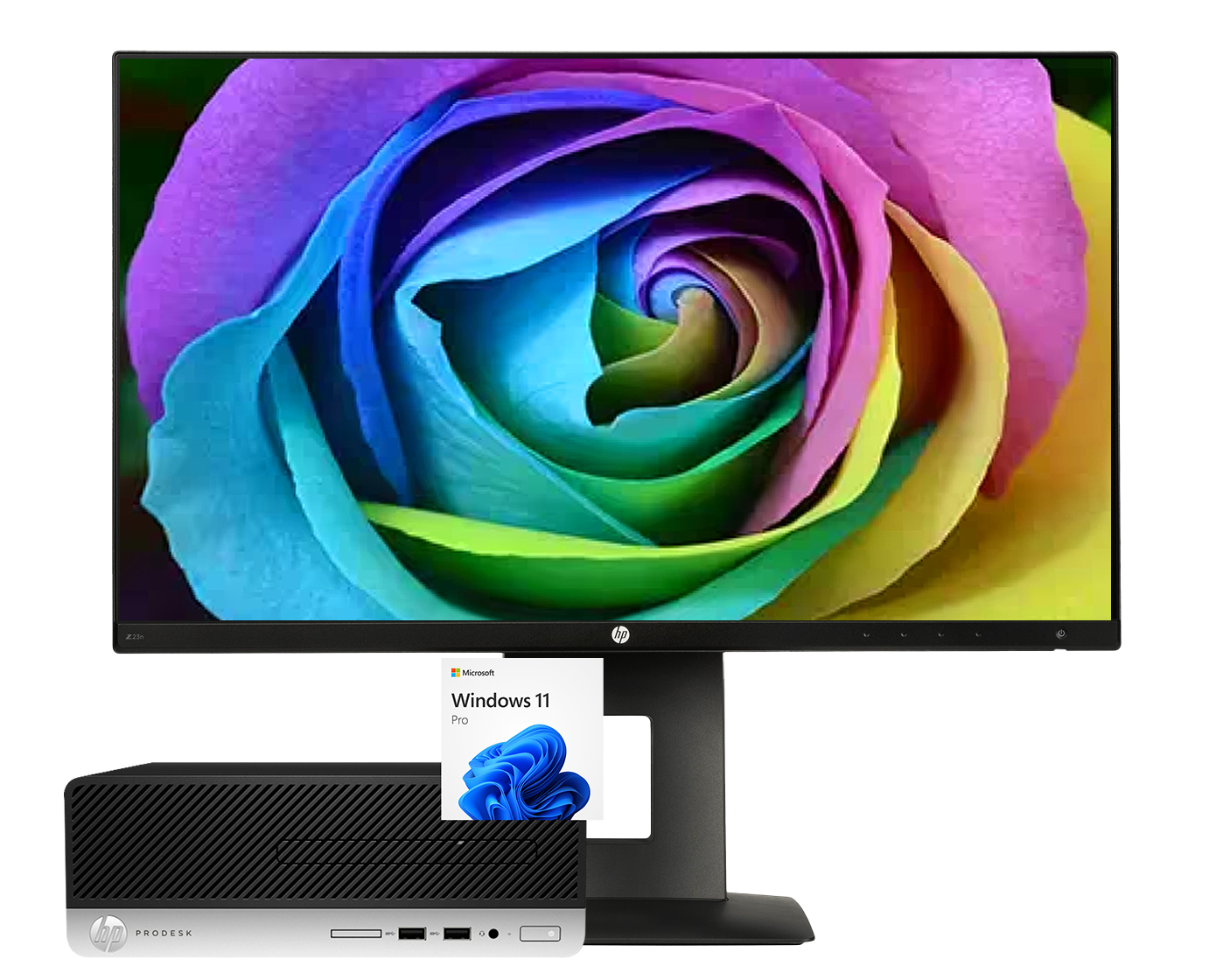 Pack HP Elitedesk 400 G6 + Z23N G2 / Core i5 9500 3ghz / 16Gb ram / 512Gb ssd M.2 / 23" FullHD / Win 11 Pro ¡Liquidación!