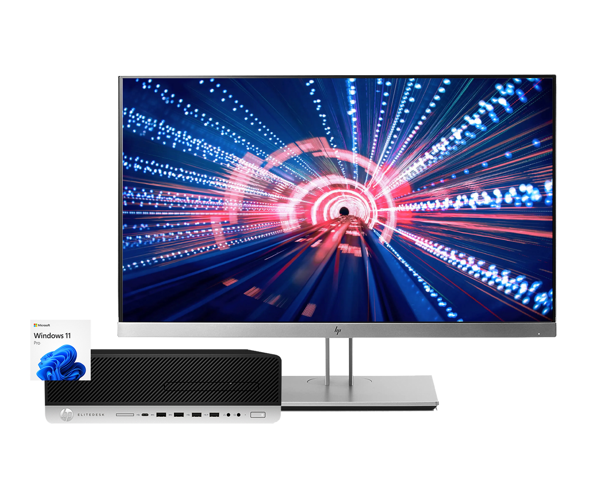 HP Elitedesk 800 G5 + Hp Elitedisplay E233 / Core i3 9100 3,6ghz / 8Gb ram / 500Gb / 23" FullHd / Win 11 Pro / ¡Liquidación!
