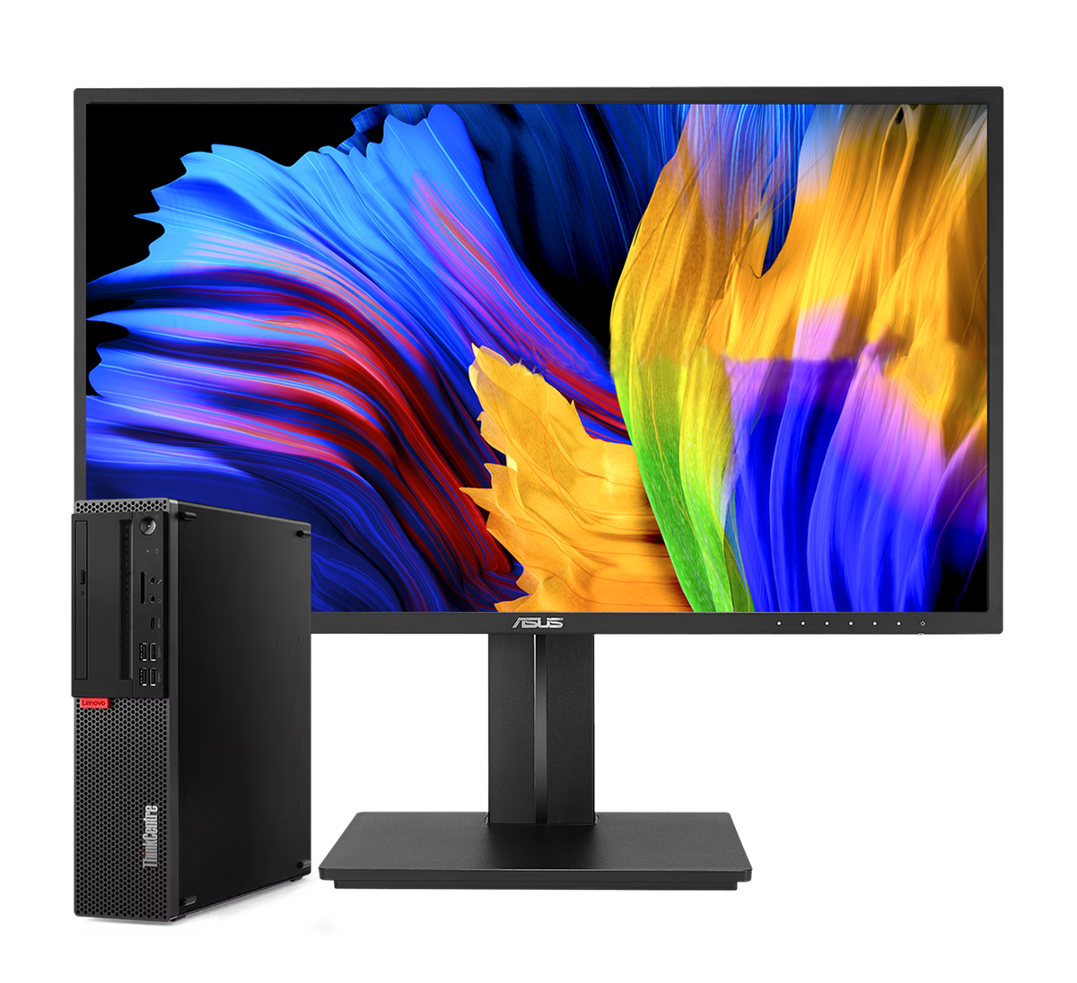 Pack Lenovo Thinkcentre M920s + Asus Be24a / Core I5 8500 3ghz / 8Gb ram / 500Gb / 24" ergonómico / Win 10 Pro ¡Ex-demo!