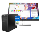 Pack HP Z2 G4 + E24 G4 Xeon W-2144, 16GB, SSD 512Gb NVMe+1Tb, Quadro P1000, 24"FullHD ¡Liquidación!