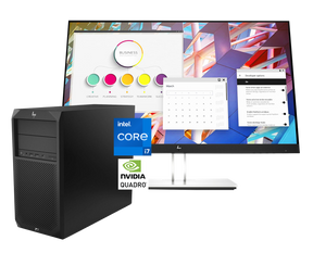 Pack HP Z2 G4 + E24 G4 Xeon W-2144, 16GB, SSD 512Gb NVMe+1Tb, Quadro P1000, 24"FullHD ¡Liquidación!