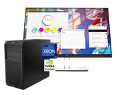 Pack HP Z2 G4 + E24 G4 Xeon W-2144, 16GB, SSD 512Gb NVMe+1Tb, Quadro P1000, 24"FullHD ¡Liquidación!