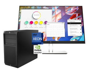 Pack HP Z2 G4 + E24 G4 Xeon W-2144, 16GB, SSD 512Gb NVMe+1Tb, Quadro P1000, 24"FullHD ¡Liquidación!